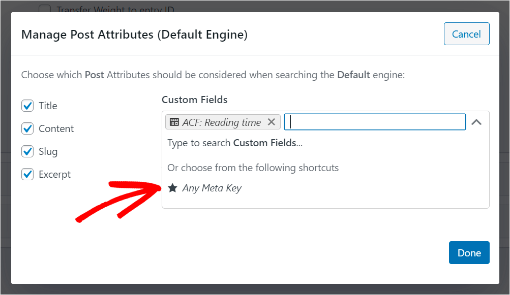 click Add Any Meta Key