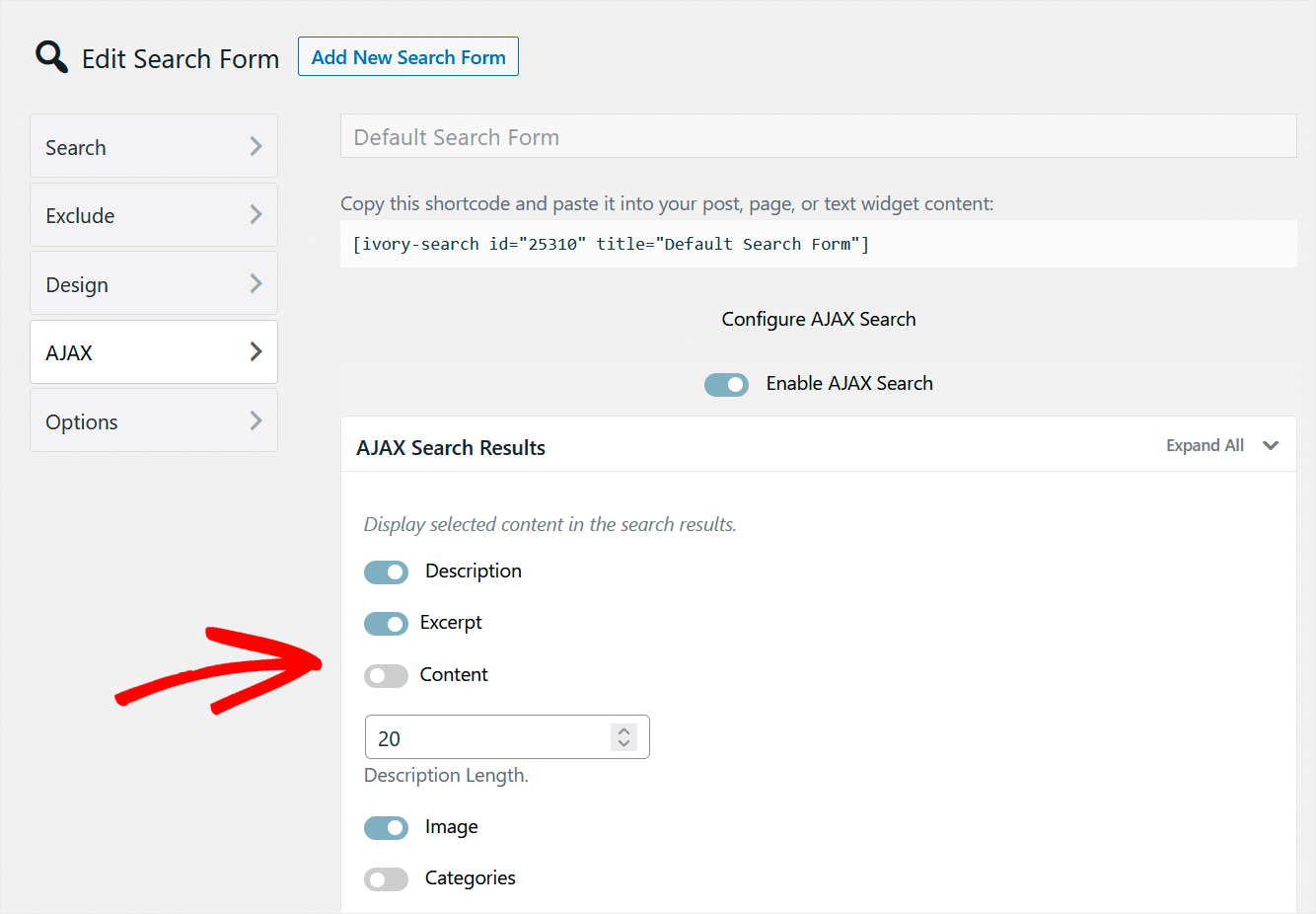 change the appearance of your live search results