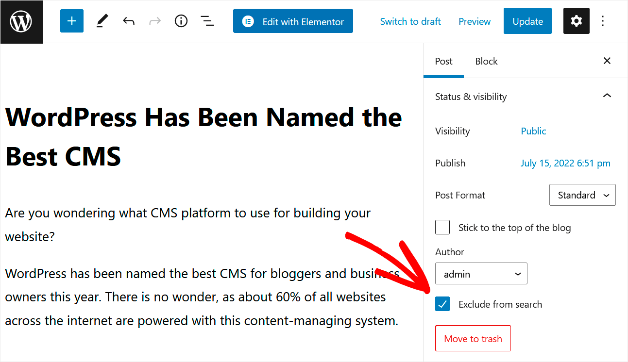 exclude specific posts from search