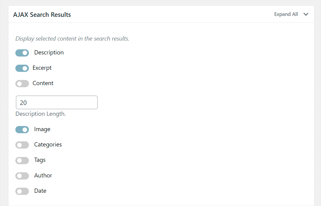 manage your AJAX search results