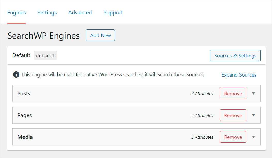 SearchWP search engines