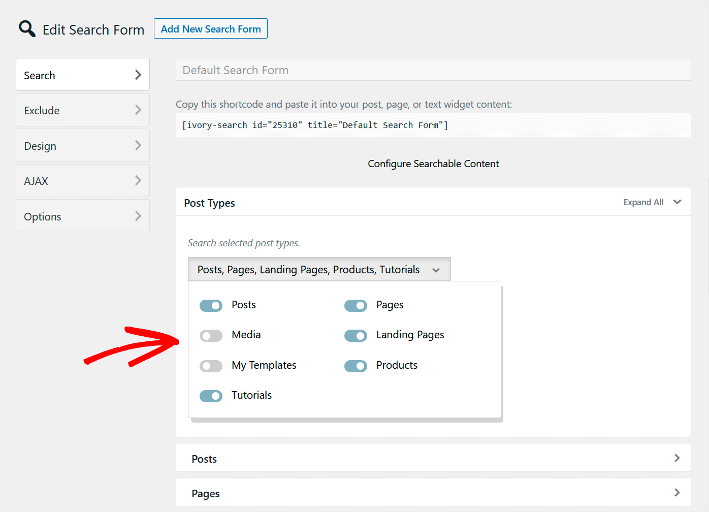 make WordPress search for media files