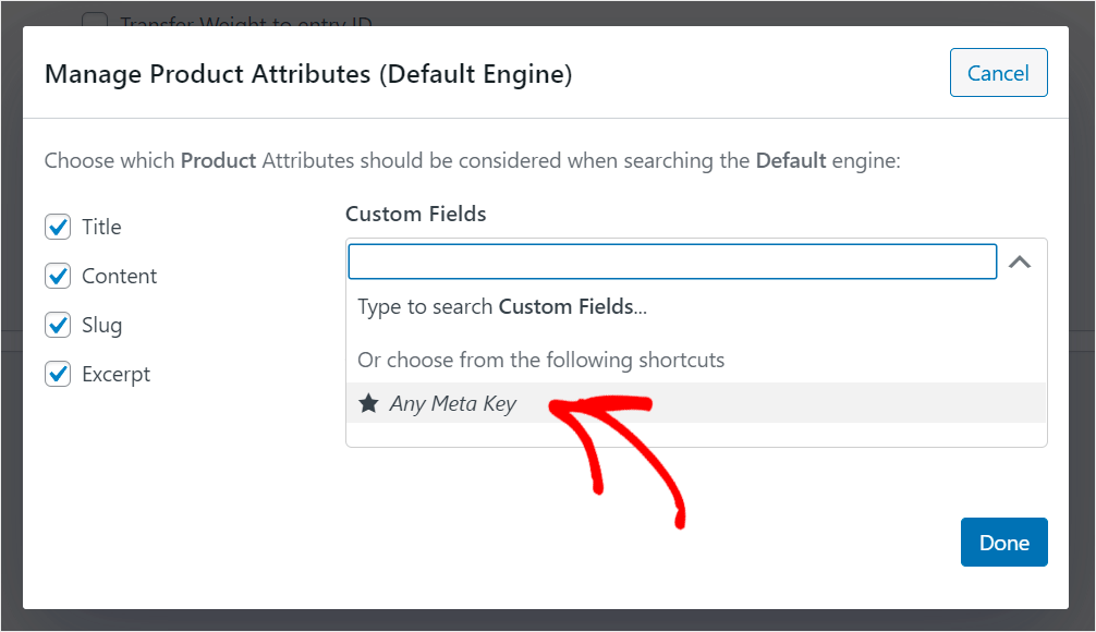 choose Any Meta Key
