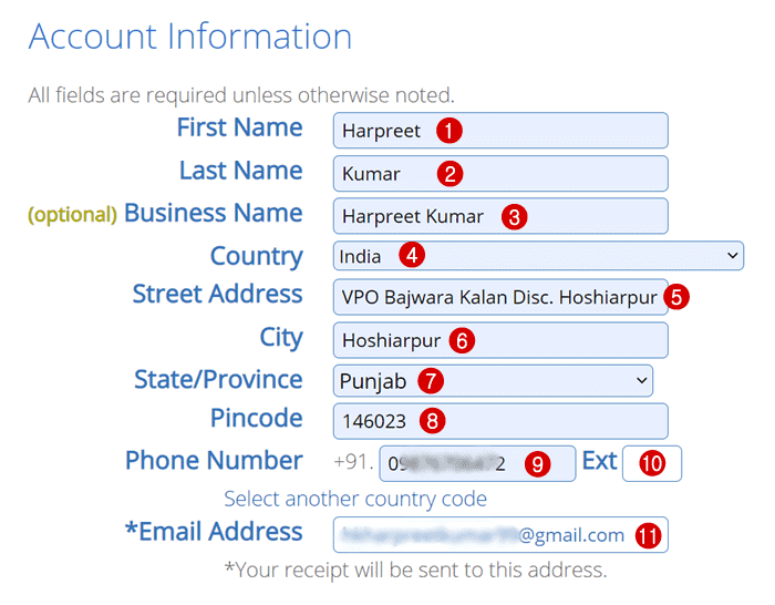 Bluehost-Konto