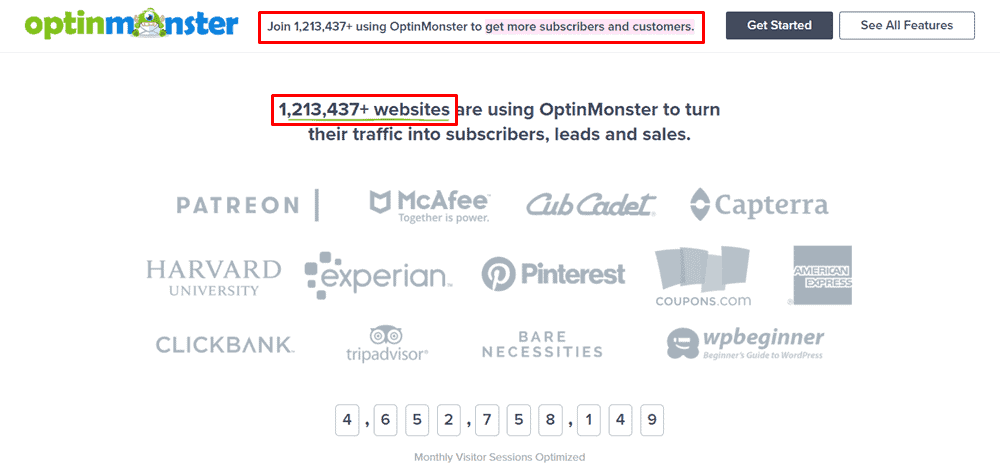 estadísticas de optinmonster
