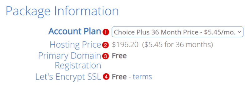 خطة استضافة Bluehost