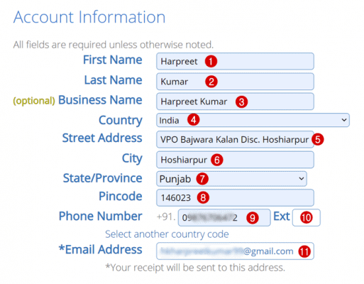 حساب Bluehost