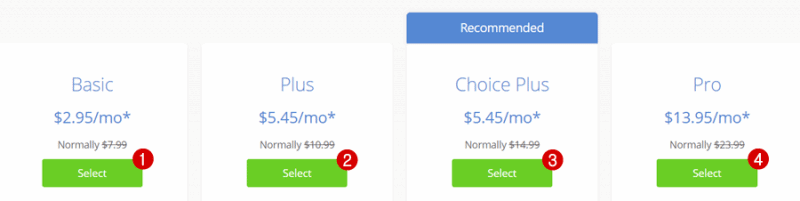 تسعير Bluehost