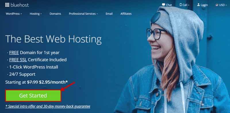 شراء استضافة من Bluehost