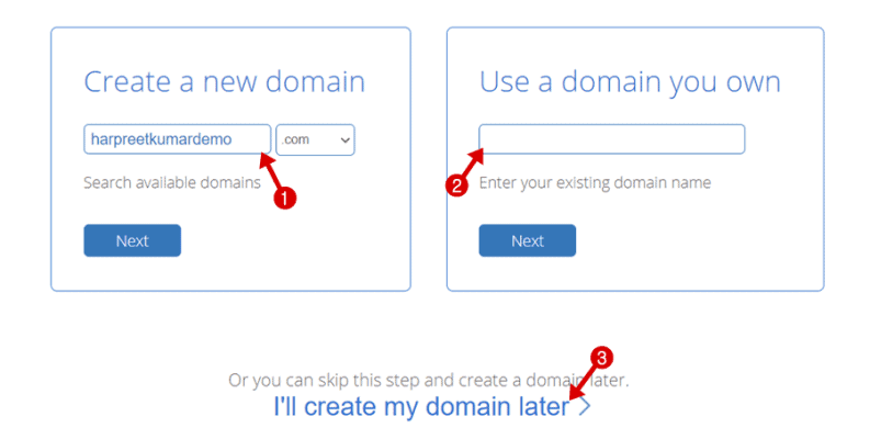 Bluehost نطاق مجاني