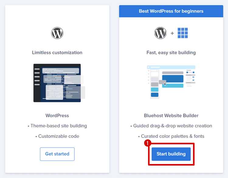instalați wordpress pe bluehost cu generatorul de site-uri web
