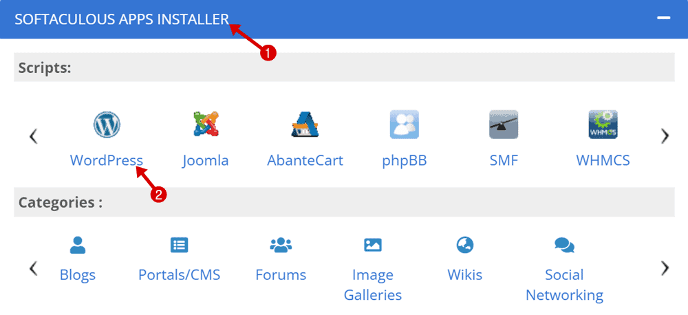 instalați wordpress pe bluehost cu software softaculous