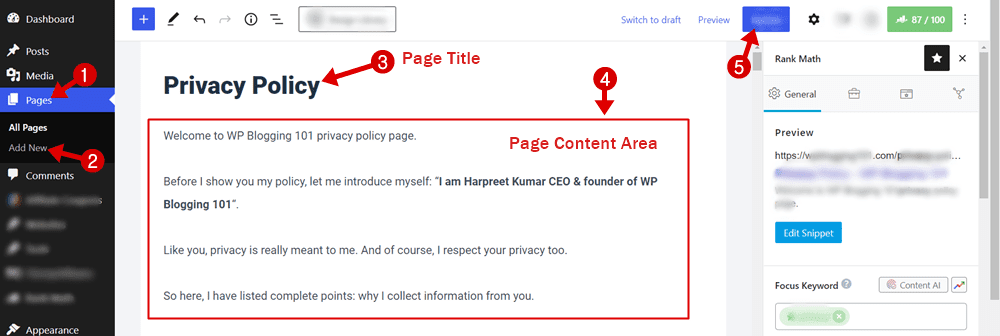 añadir nueva página de blog