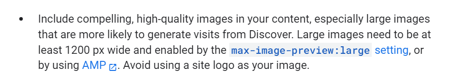 Contenuti visivi di Google Discover