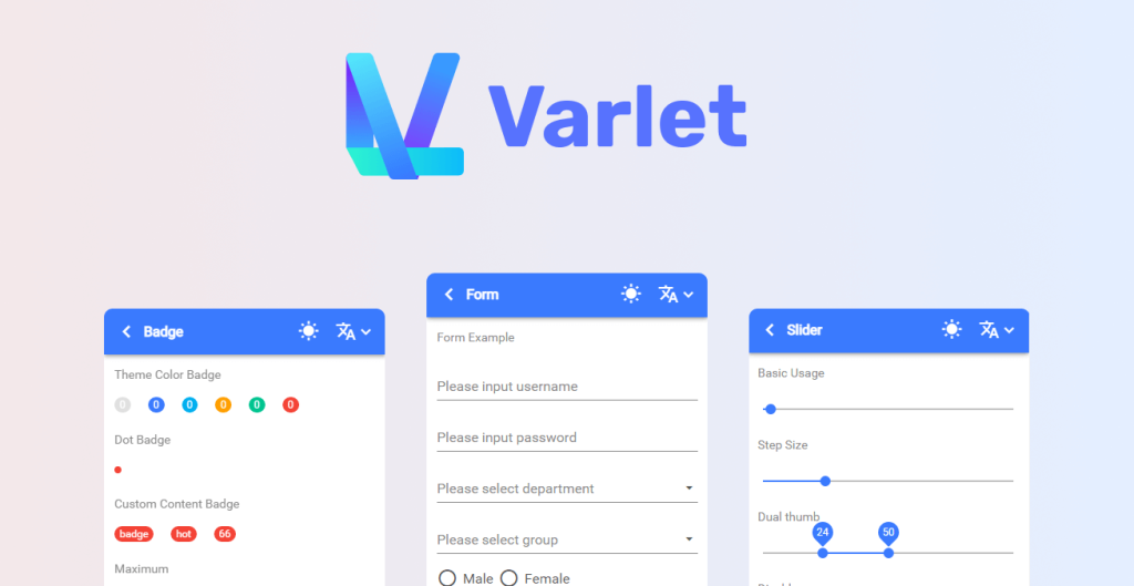 Bibliotecă de componente mobile pentru design material pentru Vue3 - Varlet