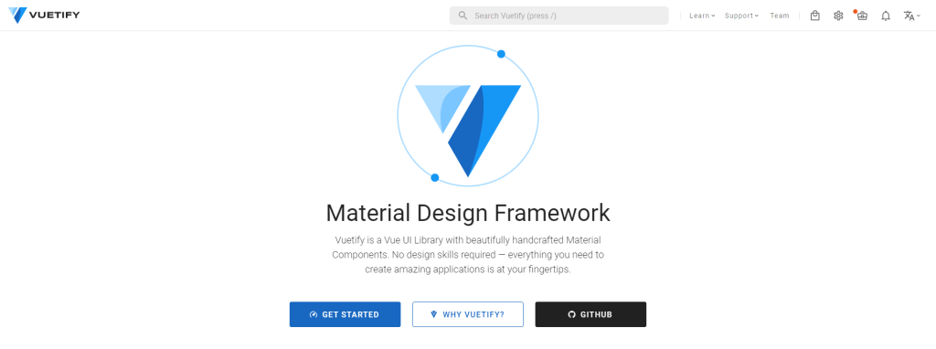 Vuetify - Cadrul de design al materialelor