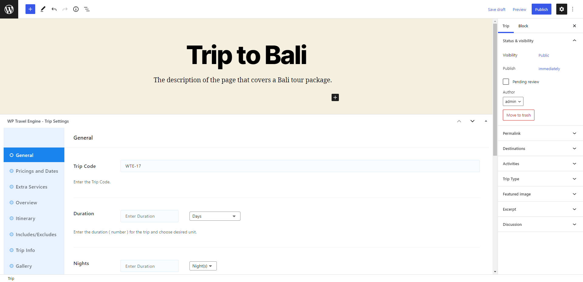 ดูตัวอย่าง WP Travel Engine
