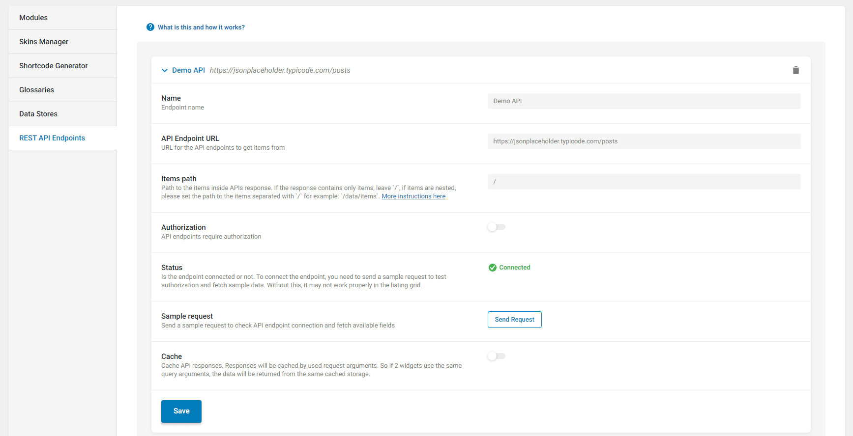 Rest API エンドポイントのデモ JetEngine