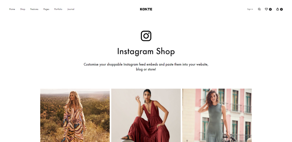 Instagram 商店演示示例