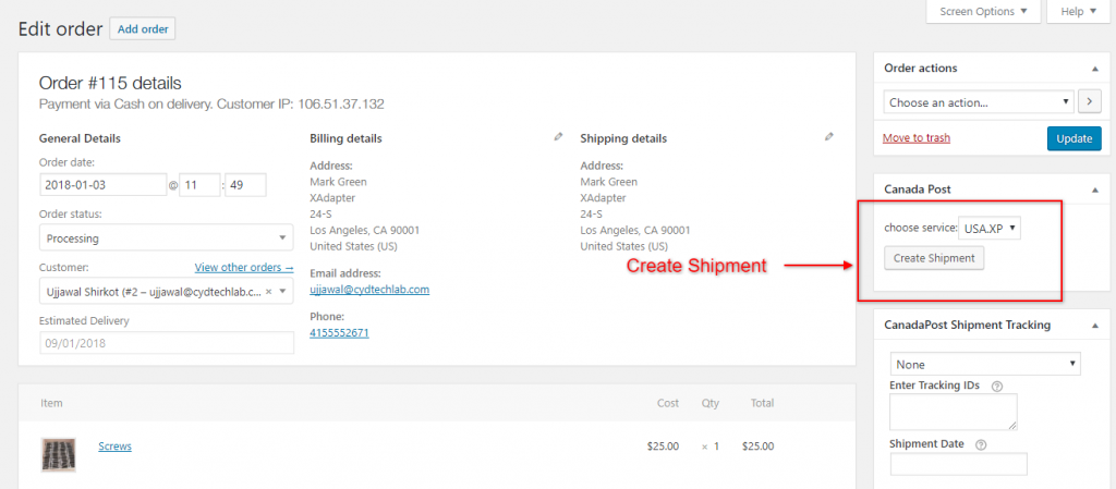 Plugin di spedizione di WooCommerce Canada Post