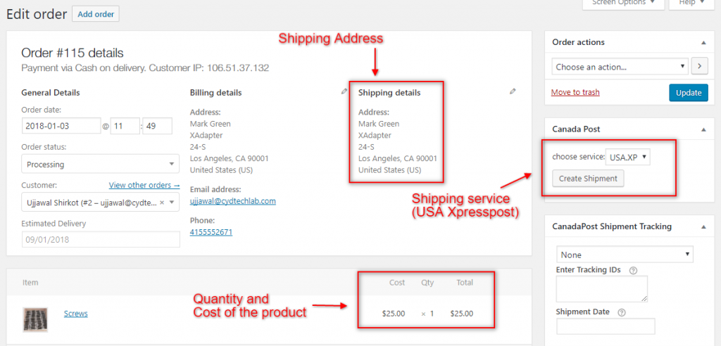 Plugin di spedizione di WooCommerce Canada Post