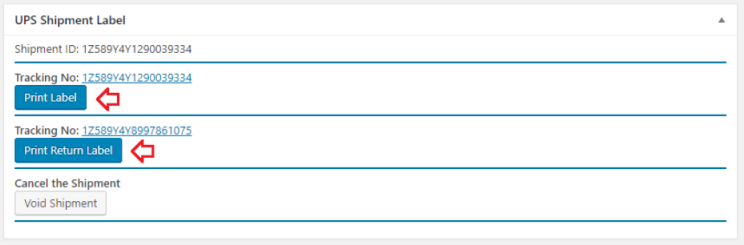 Плагин WooCommerce UPS Shipping поддерживает этикетки доставки и возврата.