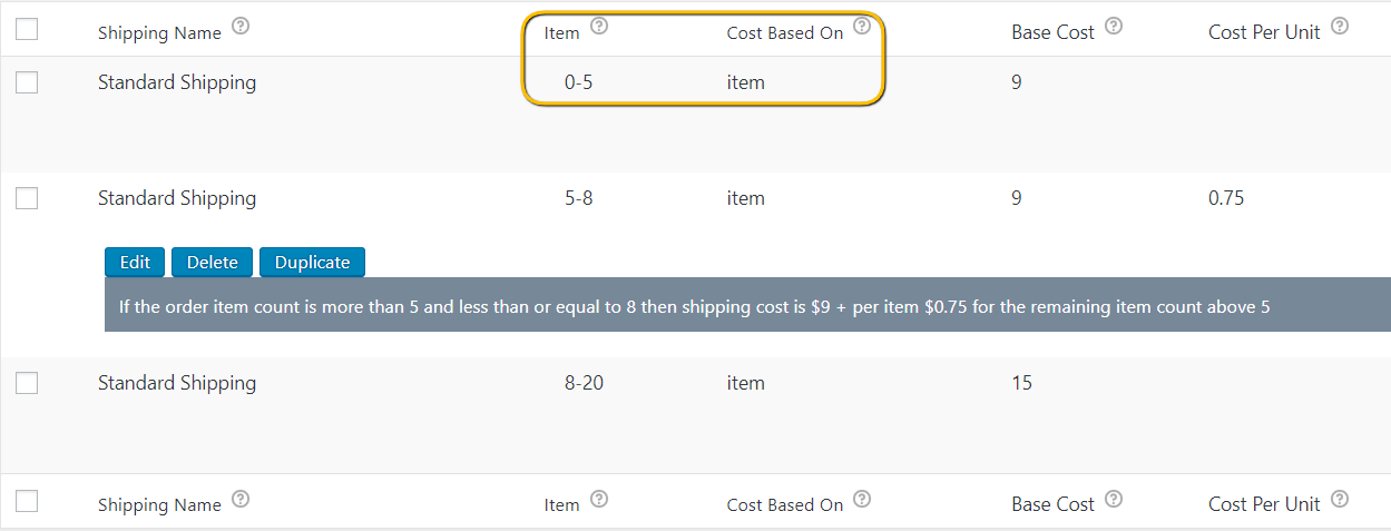 Table Rate Shipping Proを使用した数量ベースの配送