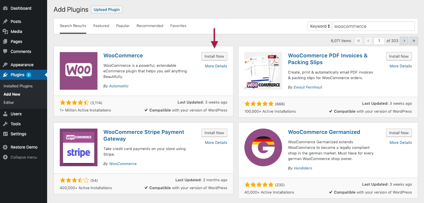 Memasang_woocommerce