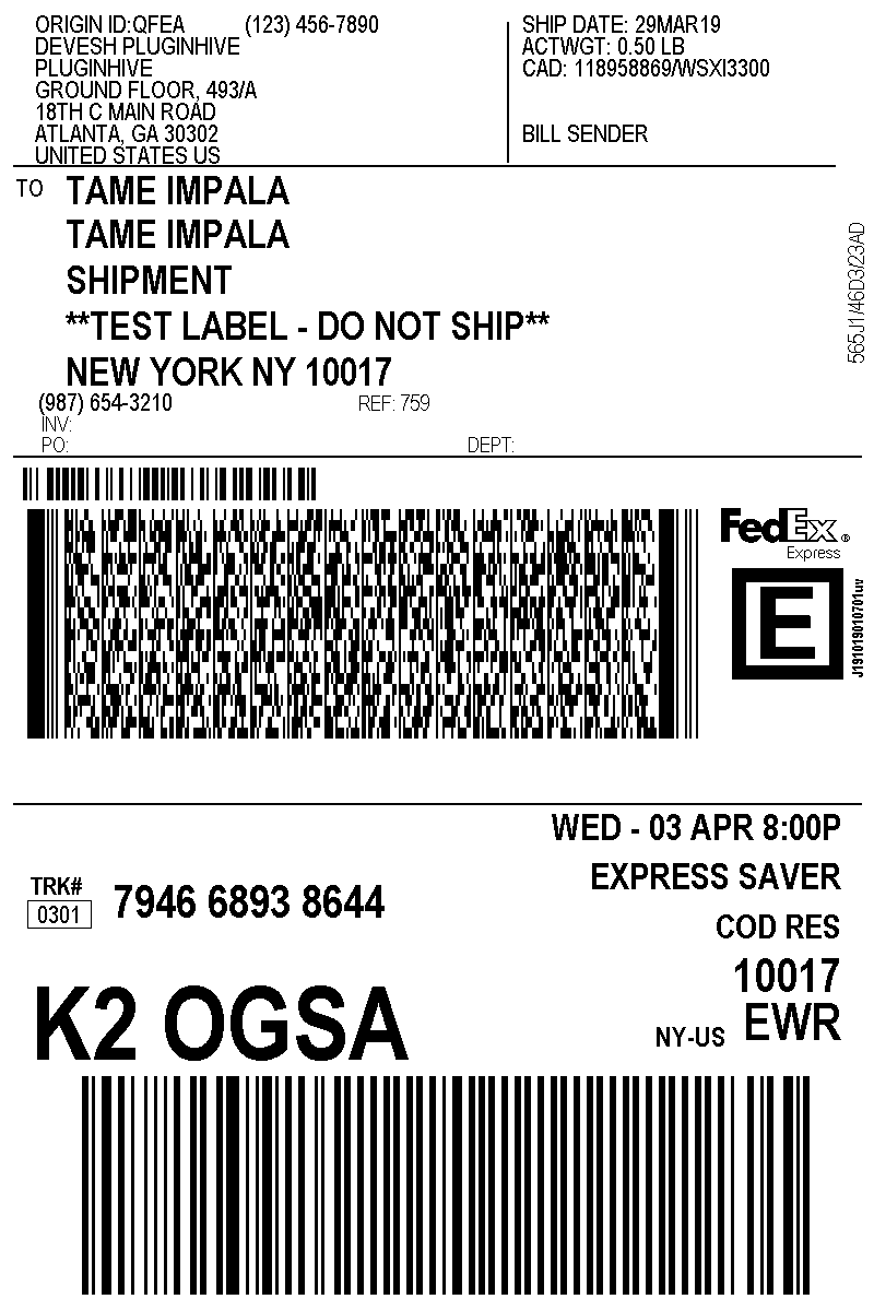 FedEx-Versandetikett