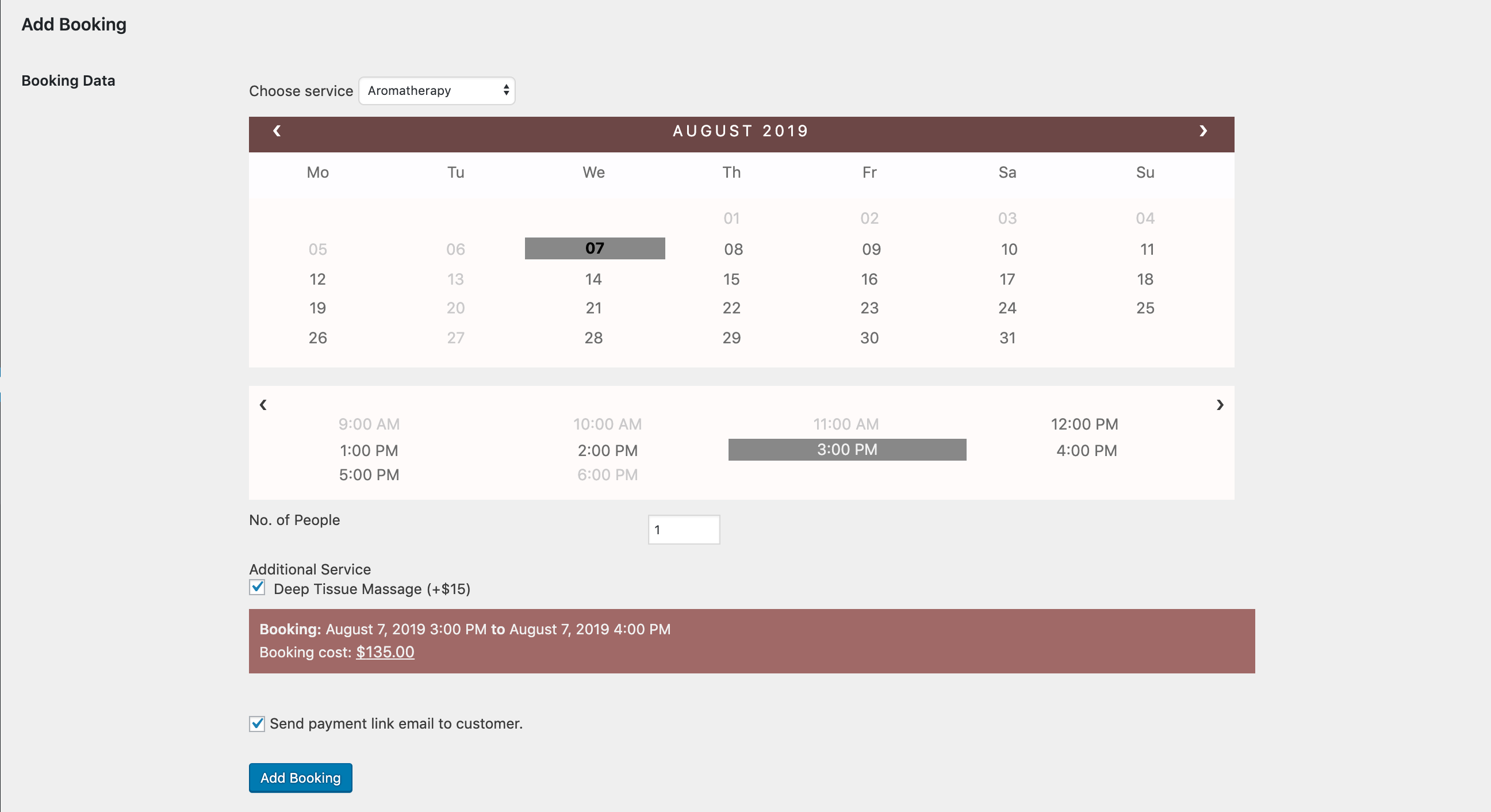 réservations manuelles woocommerce