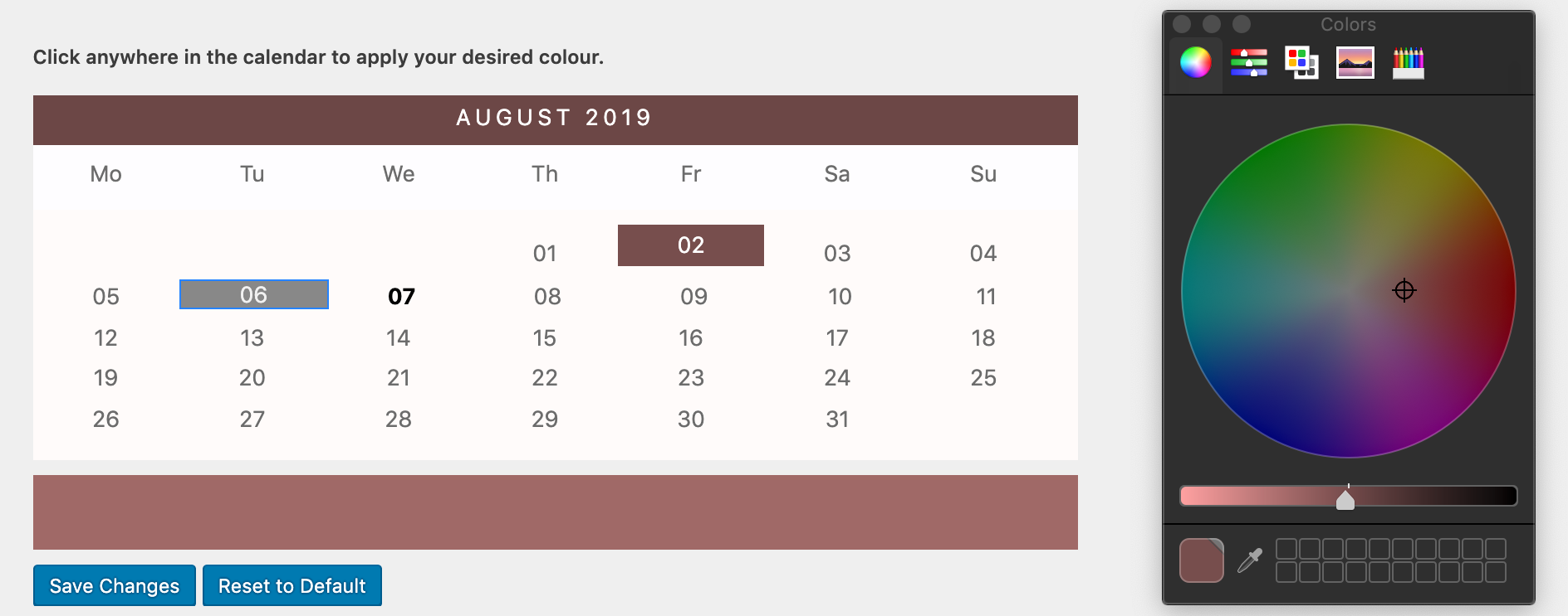 conception de calendrier