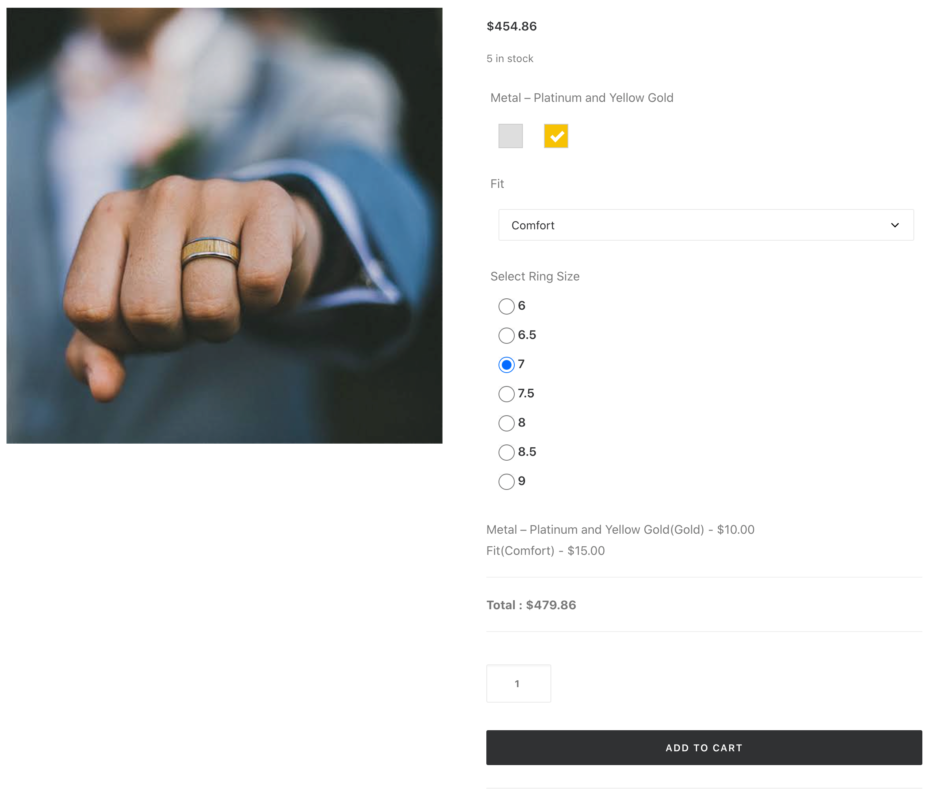 compléments de produit de bague de mariage