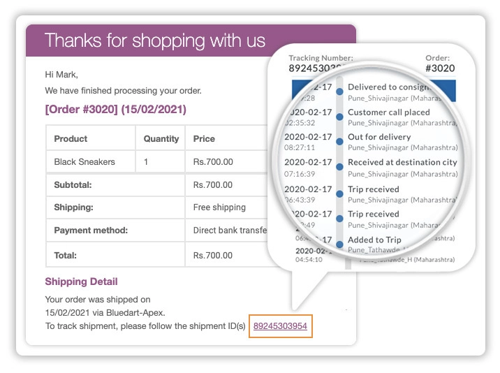 WooCommerce-추적-Bluedart