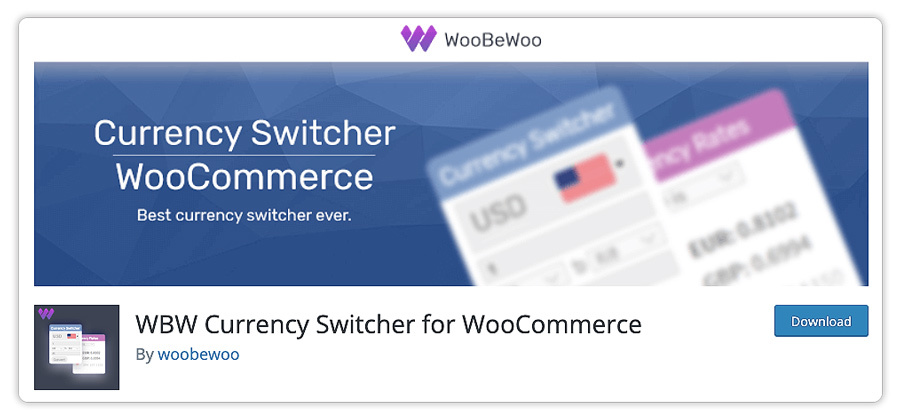 WooCommerce Währungsumschalter von Woobewoo
