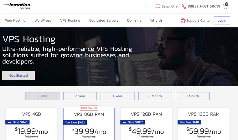 InMotion Hosting für VPS-Lösung