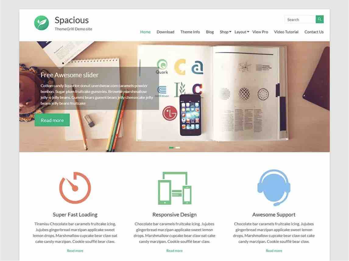 ธีมกว้างขวางจาก Themegrill