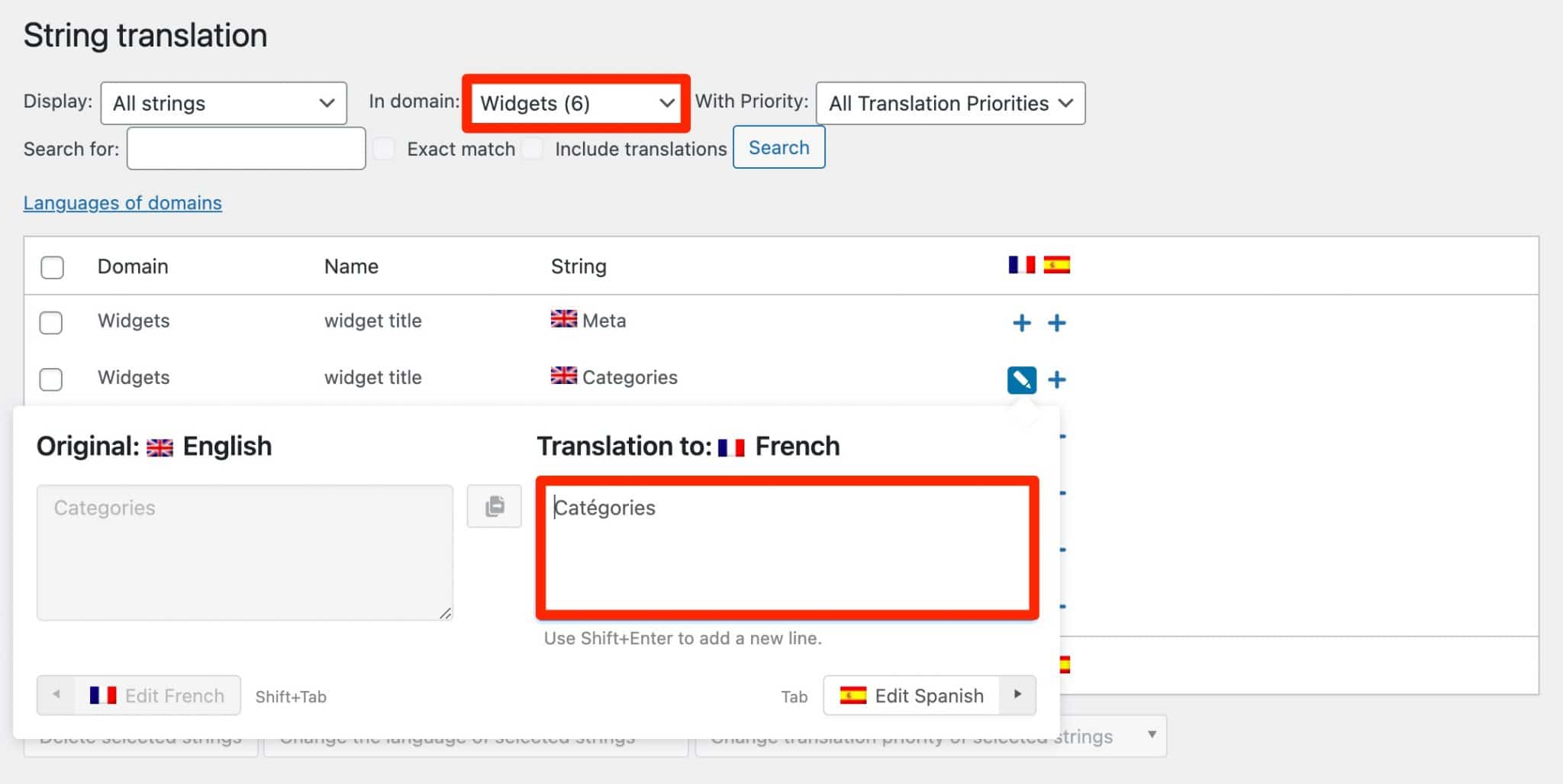 Traducción de widgets con WPML.