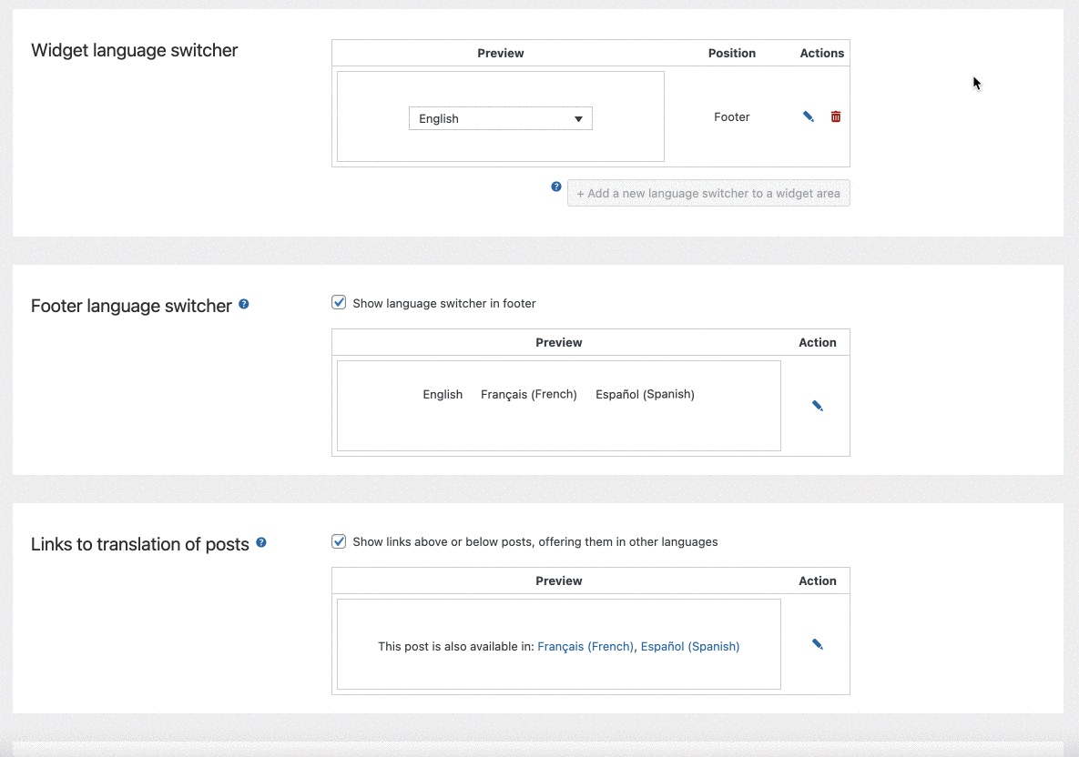 Personalización del selector de idioma de WPML en una ventana emergente.