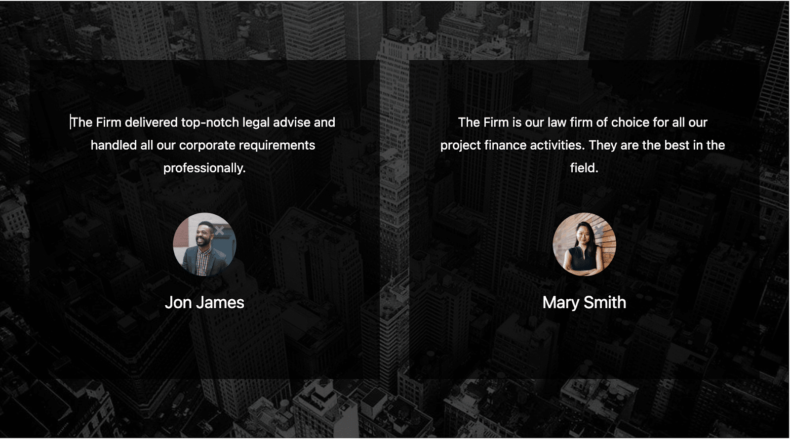 WordPress Stackable Prime Testimonial 2 bloque.