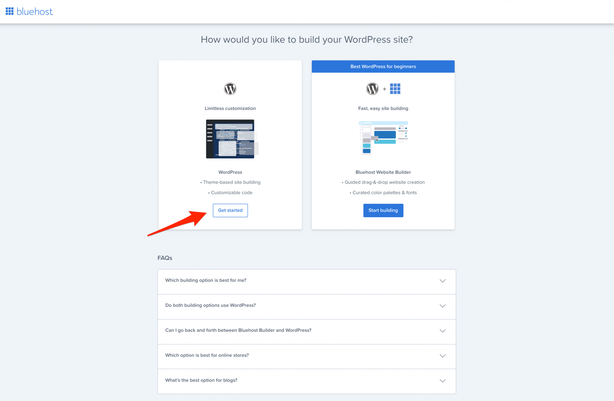 วิธีติดตั้ง WordPress ด้วย 2 ตัวเลือกบน Bluehost: ปรับแต่งได้ไม่จำกัดหรือสร้างเว็บไซต์ได้ง่ายและรวดเร็ว (Legacy vs Rock)