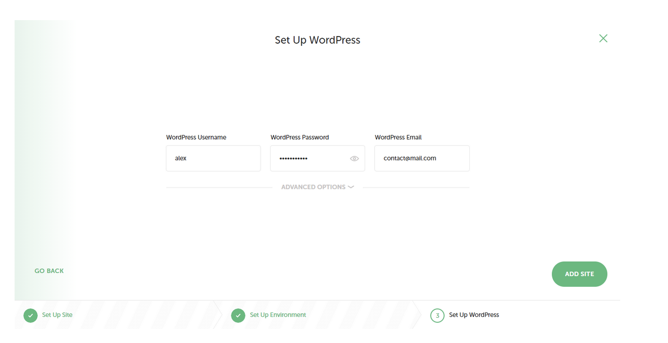 รายละเอียดการเข้าสู่ระบบในเครื่องด้วยชื่อผู้ใช้ WordPress รหัสผ่านและอีเมล
