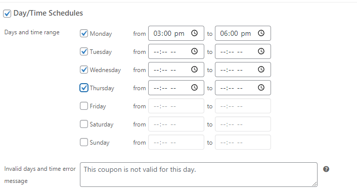 Date Range Schedules 