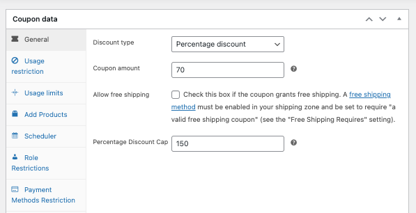优惠券数据 - 高级优惠券 Set coupon data before scheduling