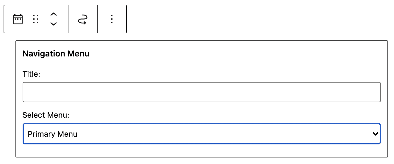 WordPressのナビゲーションメニューウィジェット。