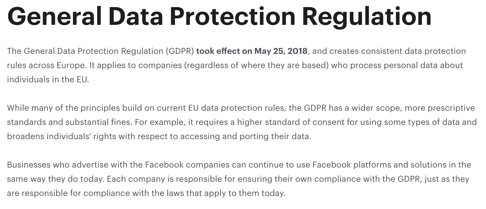 Введение GDPR об использовании пикселя facebook