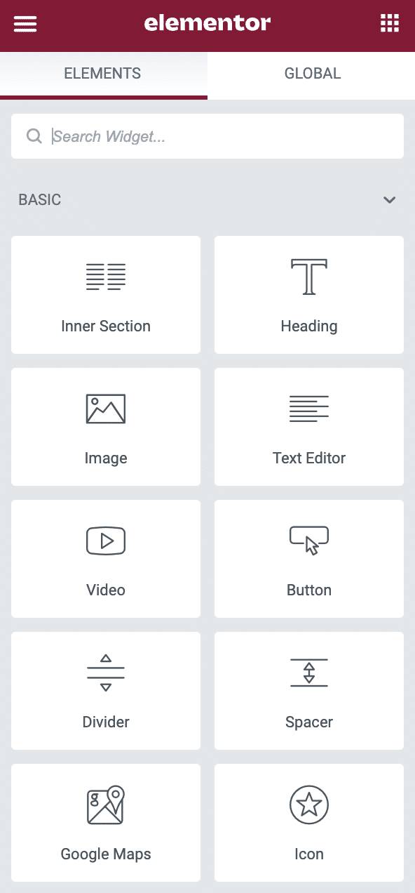 ดูตัวอย่างวิดเจ็ตของ Elementor ที่มีธีม Hello