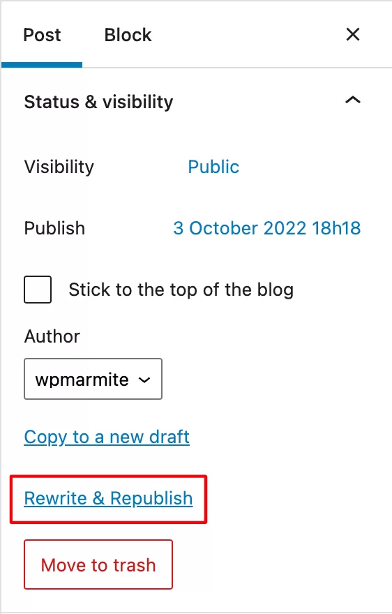 Yoast Duplicate Post le permite reescribir y volver a publicar una publicación en WordPress.