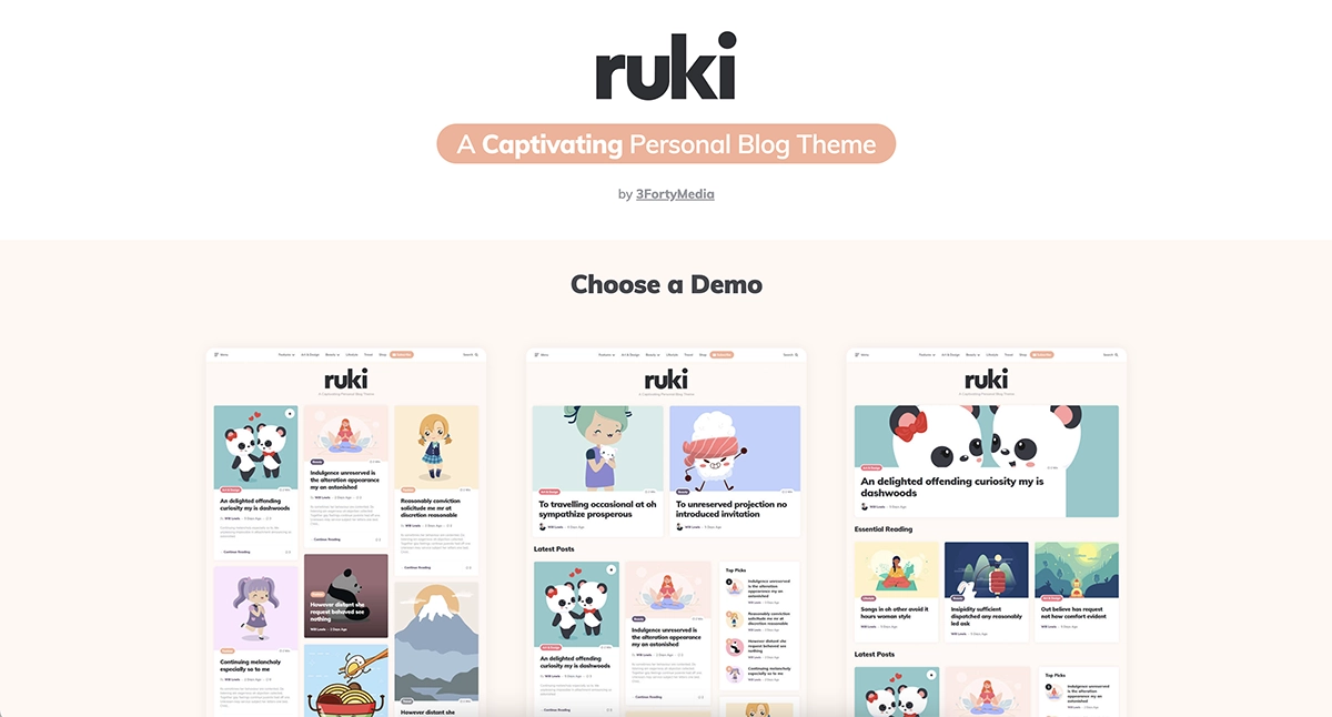Ruki 多彩 WordPress 主题