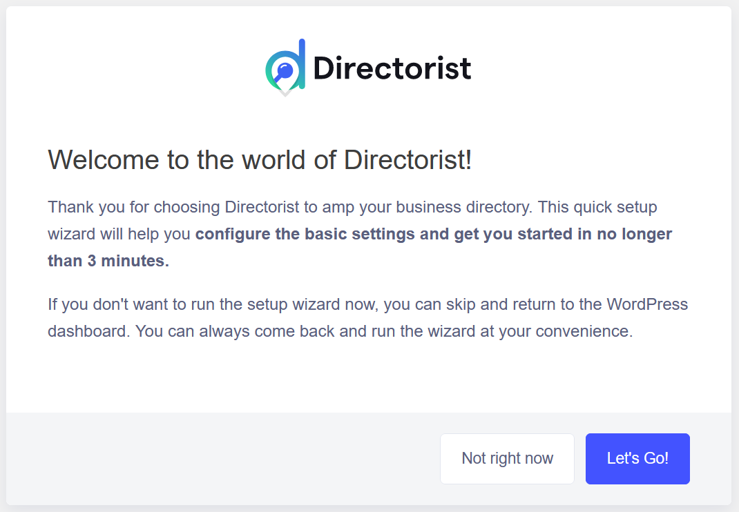 Setări de pornire directorist