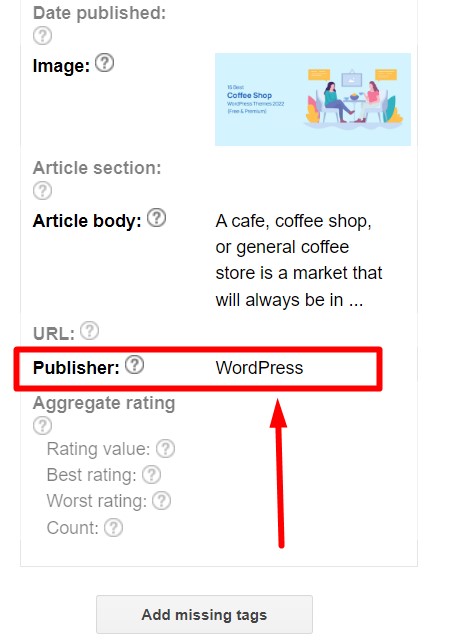 Marcado de esquema de WordPress
